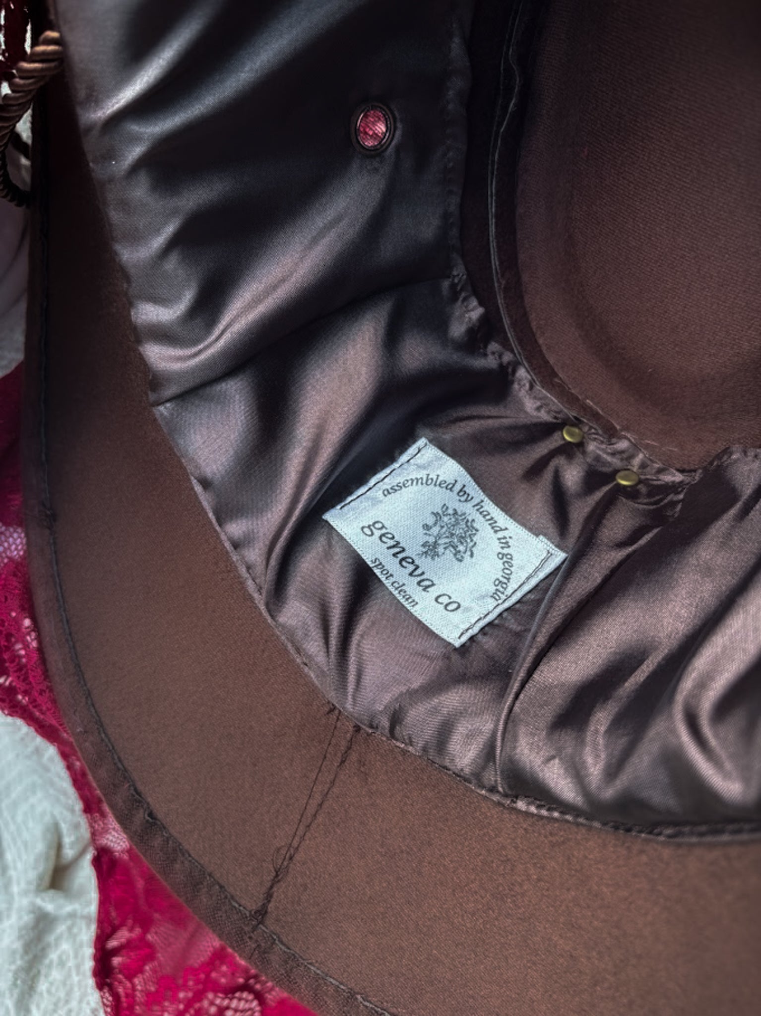 Lace Cowgirl Hat in Burgundy & Bronze