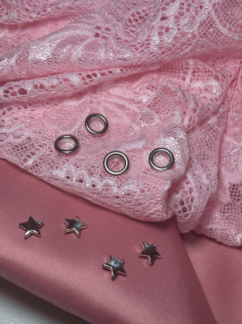 Lace Cowgirl Hat in Bubblegum Pink