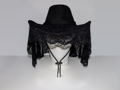 Lace Cowgirl Hat in Black